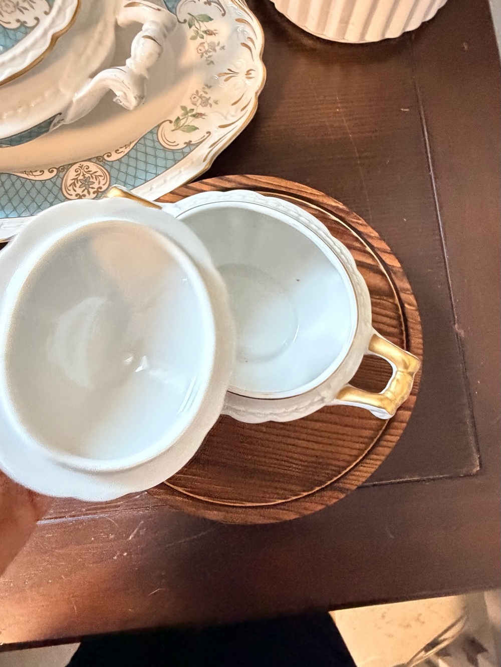 Vintage Royal Jackson / Myott Porcelain Serving Set - 3 Pieces (Blue Floral) - Picture 4 of 16